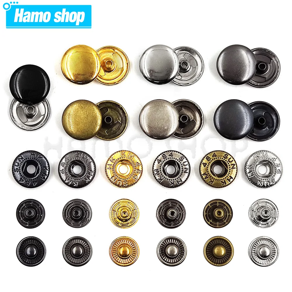 

50 Sets 655/633/831 Metal Snap Fasteners Snaps Button Press Studs Sewing Button For DIY Clothes Garment Bags Shoes Leathercraft