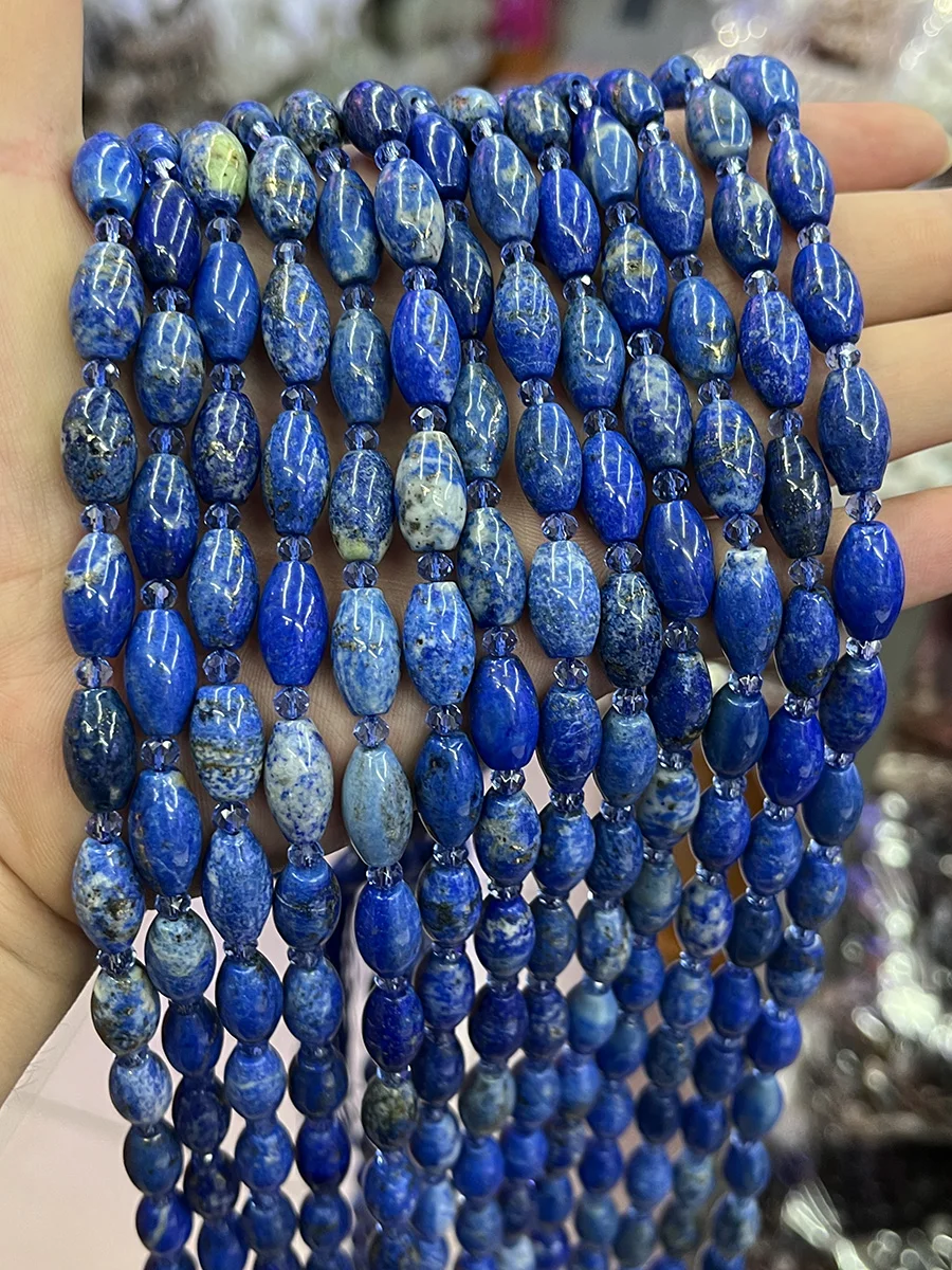 Natural Lapis Lazuli Cylindrical  Barrel bead Section Beads Loose Spacer For Jewelry Making DIY Necklace Bracelet 15'' 8x12mm