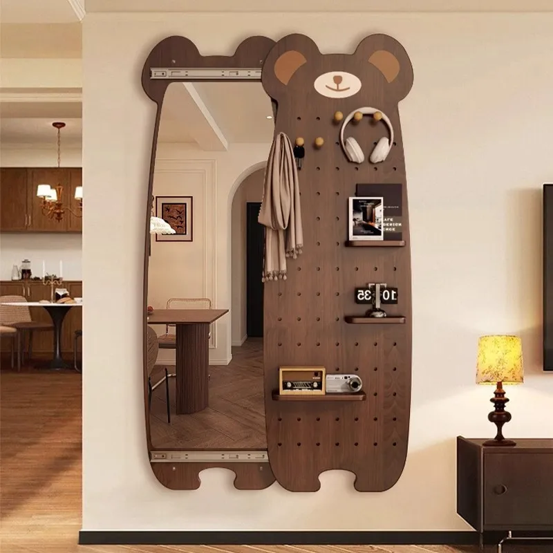 Household can be closed hidden bear hole plate full-length mirror Home push-pull full-length mirror Wall wall entrance fitting m