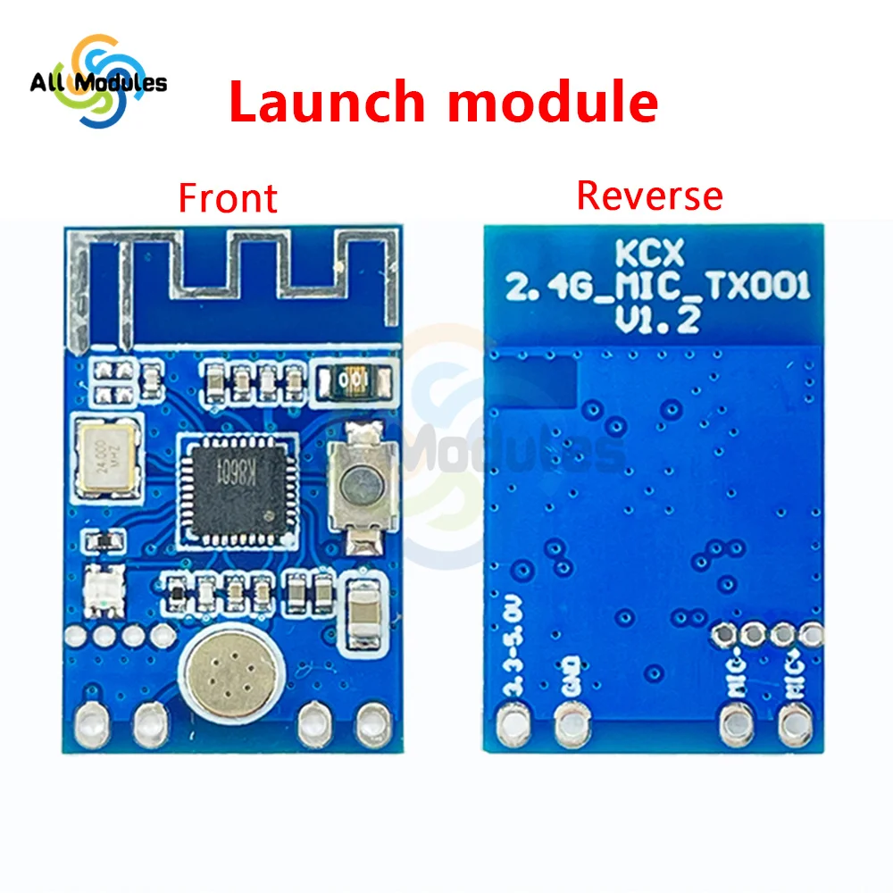 Module émetteur-récepteur et émetteur de Signal Audio de Microphone sans fil 2.4G, Module de réception et de transmission 3.3-5.0V