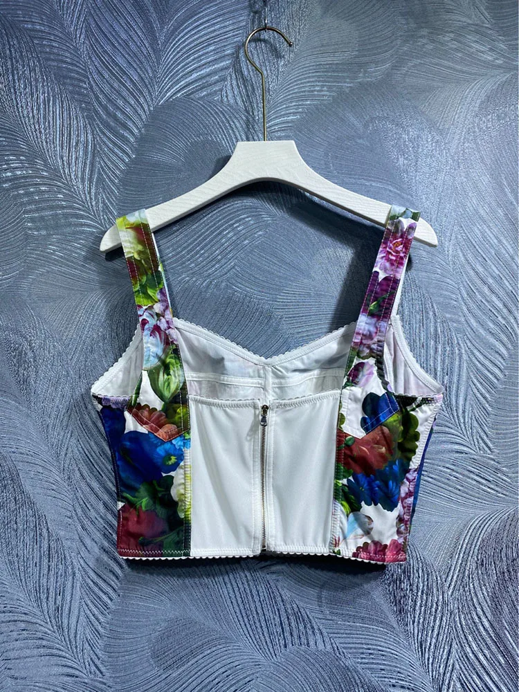 Fashion Summer Women Printing Camisole 100% Cotton Sexy Lady Beach Holiday Laptops Younger Sweet Tops