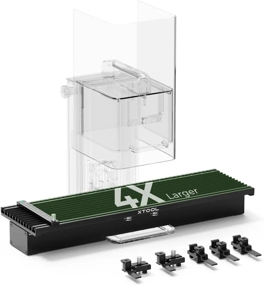

Slide Extension for Laser Engravers, Expand Area to 115x400mm, Longer Engraving and Cutting with 5 Clamps