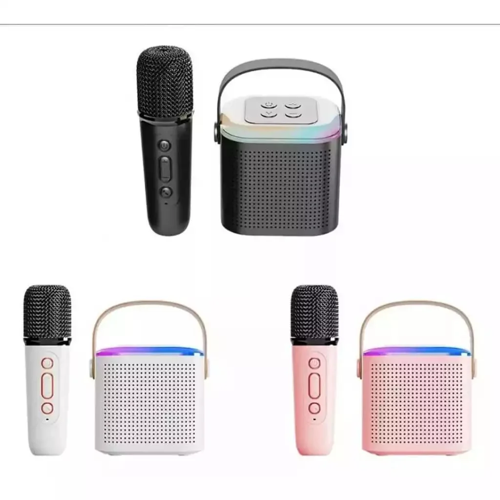 Mini Karaokê Infantil Bluetooth Caixinha de Som Com Microfone Muda Voz K2(1)