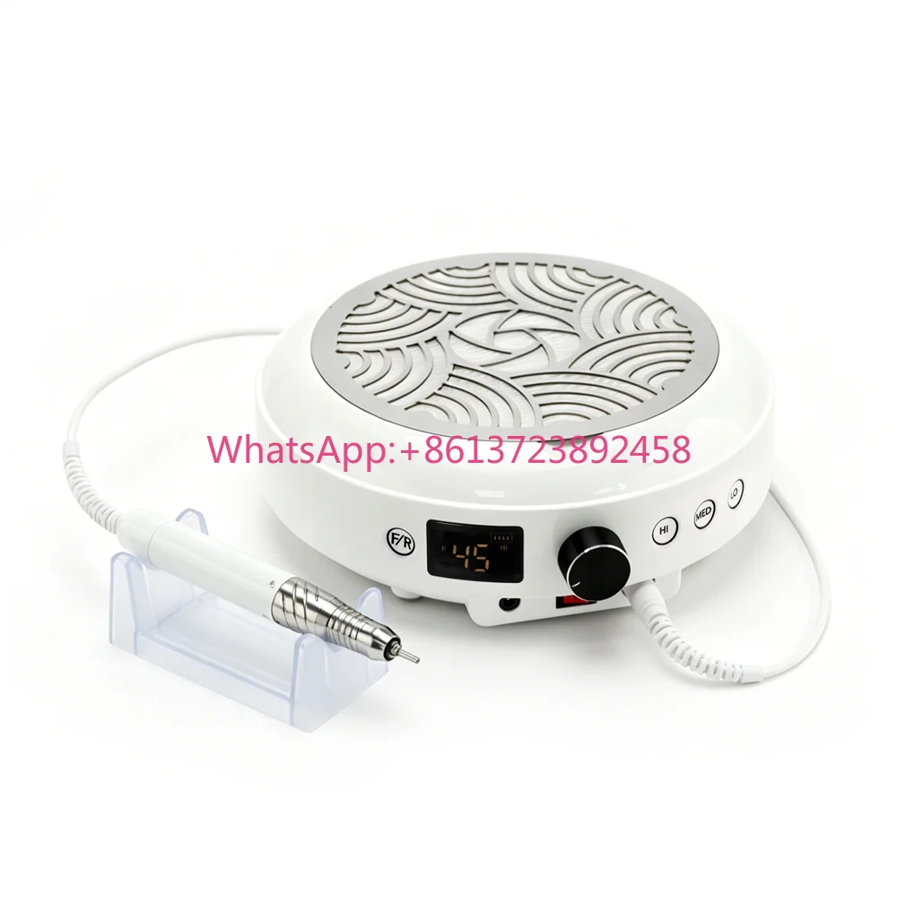 Professional 2 in 1 Nail Dust Collector and Nail Drill 45000RPM Brushless Motor 85W Rechargeable E-file for Salon