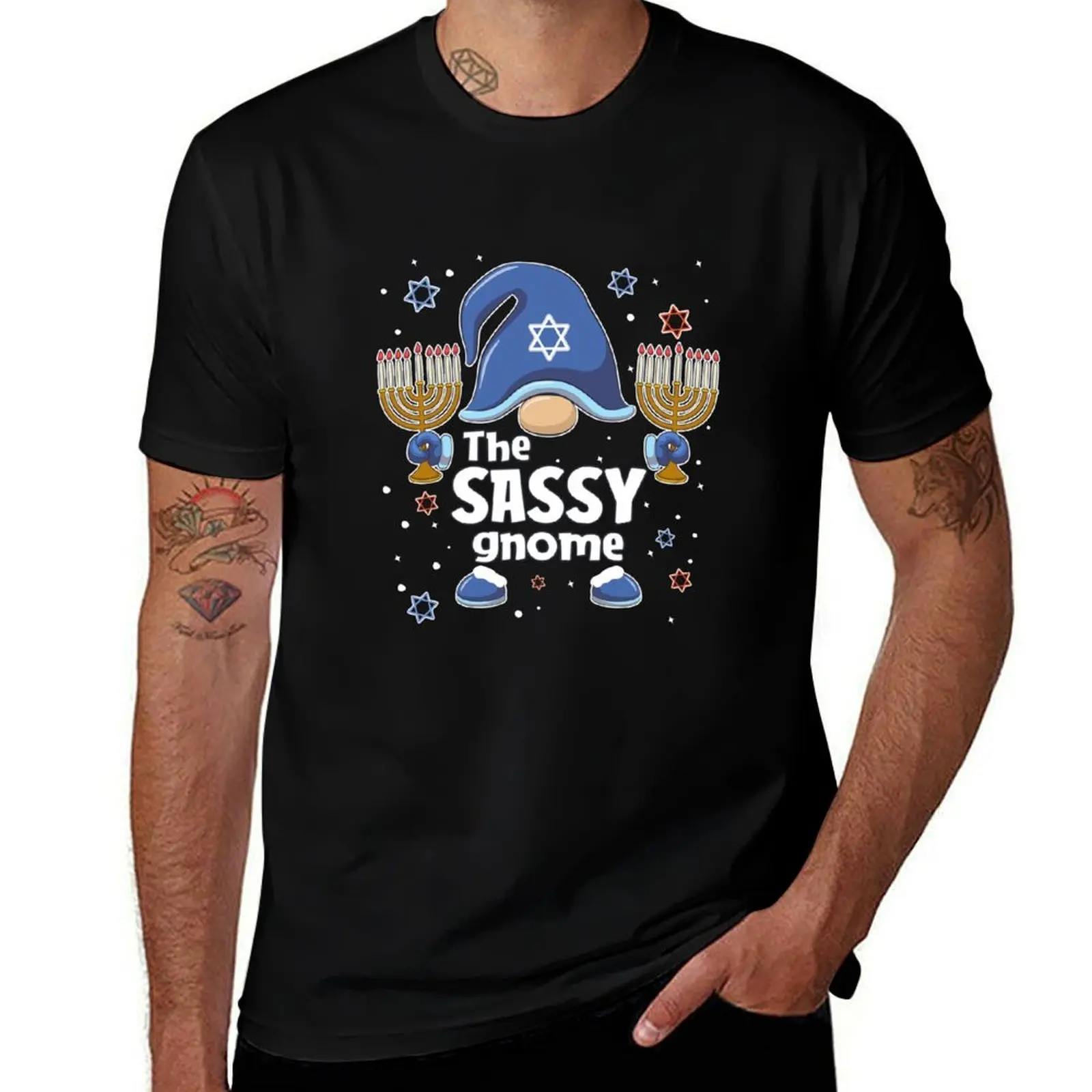 The Sassy Gnome Funny Hanukkah Matching Family Pajama T-Shirt Halloween Theme T-Shirt