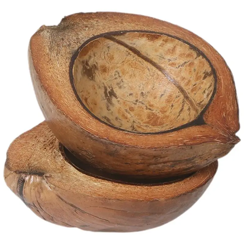 2pcs Holders Containers Coconut Shell Holder For Candles Making Bowl With Skin DIY Shell Cup