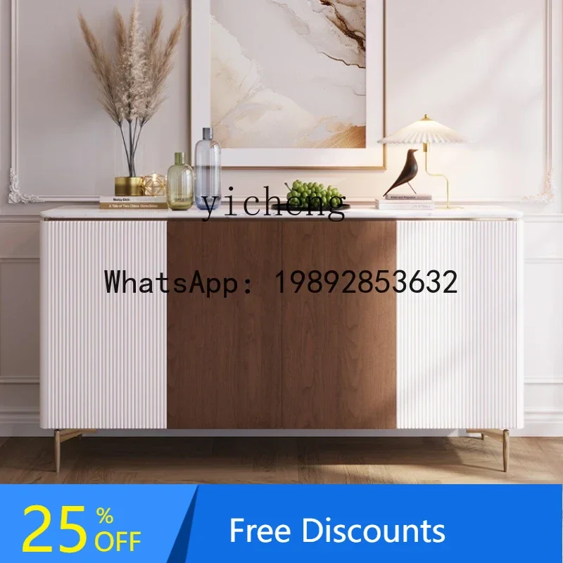 

LYY Sideboard Cabinet Light Luxury Storage Living Room High-Grade Super Crystal Stone Home Entrance Cabinet