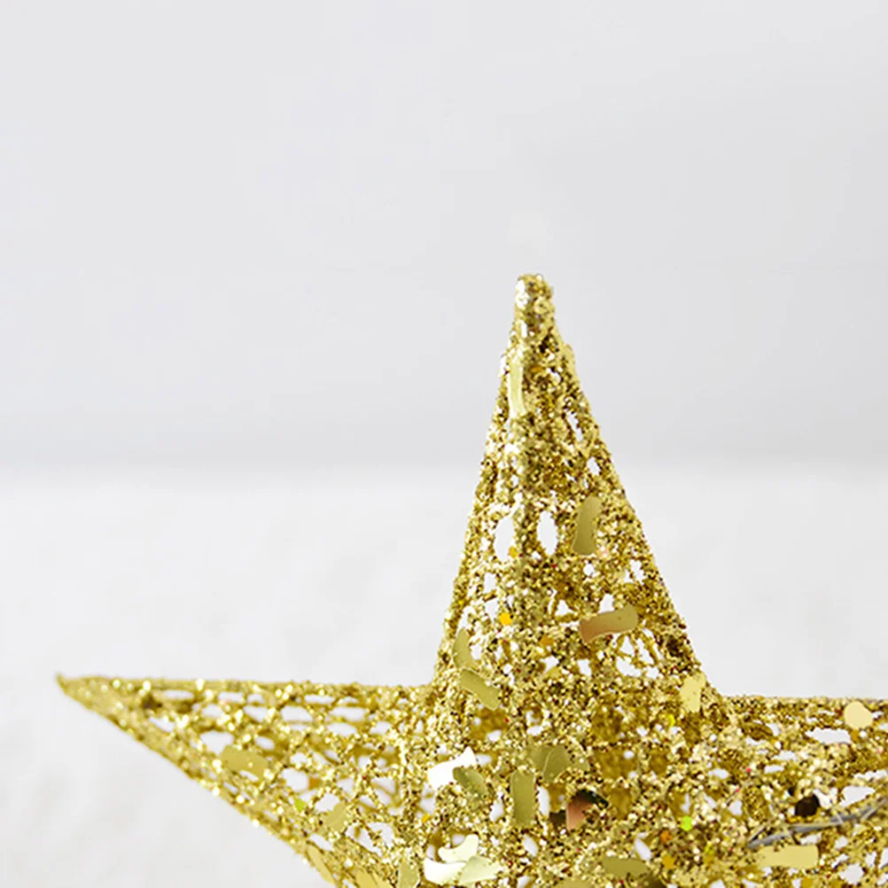 

15Cm Golden Christmas Tree Ornament Star Topper Shiny Metal Treetop Decor for Holiday Party Home Office Decoration