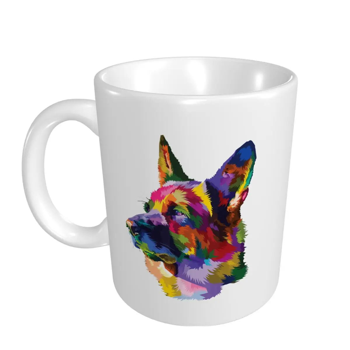 Mark Cup Mug Colorful German Shepherd, German Shepherd Dog Owner Coffee Mugs Tea Milk Water Cup Travel Mugs For Office Home