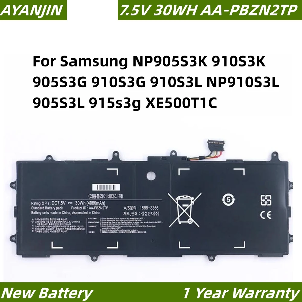 

AA-PBZN2TP 7.5V 30Wh Laptop Battery For Samsung NP905S3K 910S3K 905S3G 910S3G 910S3L NP910S3L 905S3L 915s3g XE500T1C