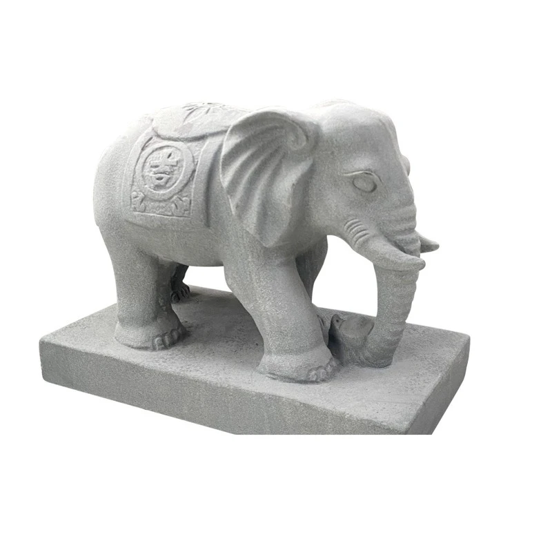 

Small carved ornaments Outdoor garden decoration Mascot Stone carved elephant