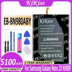 KiKiss Battery EB-BN980ABY 5100mAh For Samsung Galaxy Note 20 Note20 N980F SM-N980F/DS N980 Battery EBBN980ABY Batterij