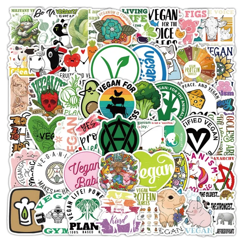 10/100 Uds. Dieta vegetariana dibujos animados vegetarianismo aguacate pegatinas de grafiti teléfono decoración de ordenador pegatina adhesiva regalos
