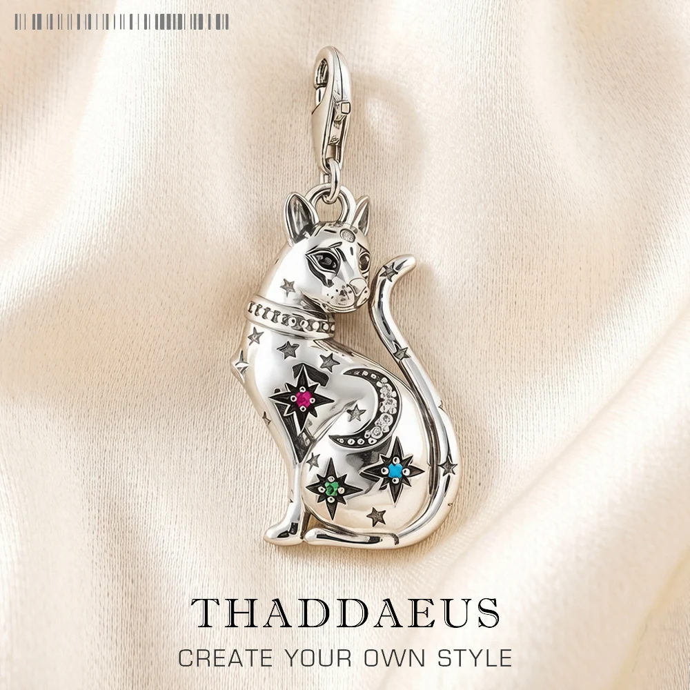 Magic Cat Constellation Personal Lucky Charm For Women 925 Sterling Silver Romantic Pendant