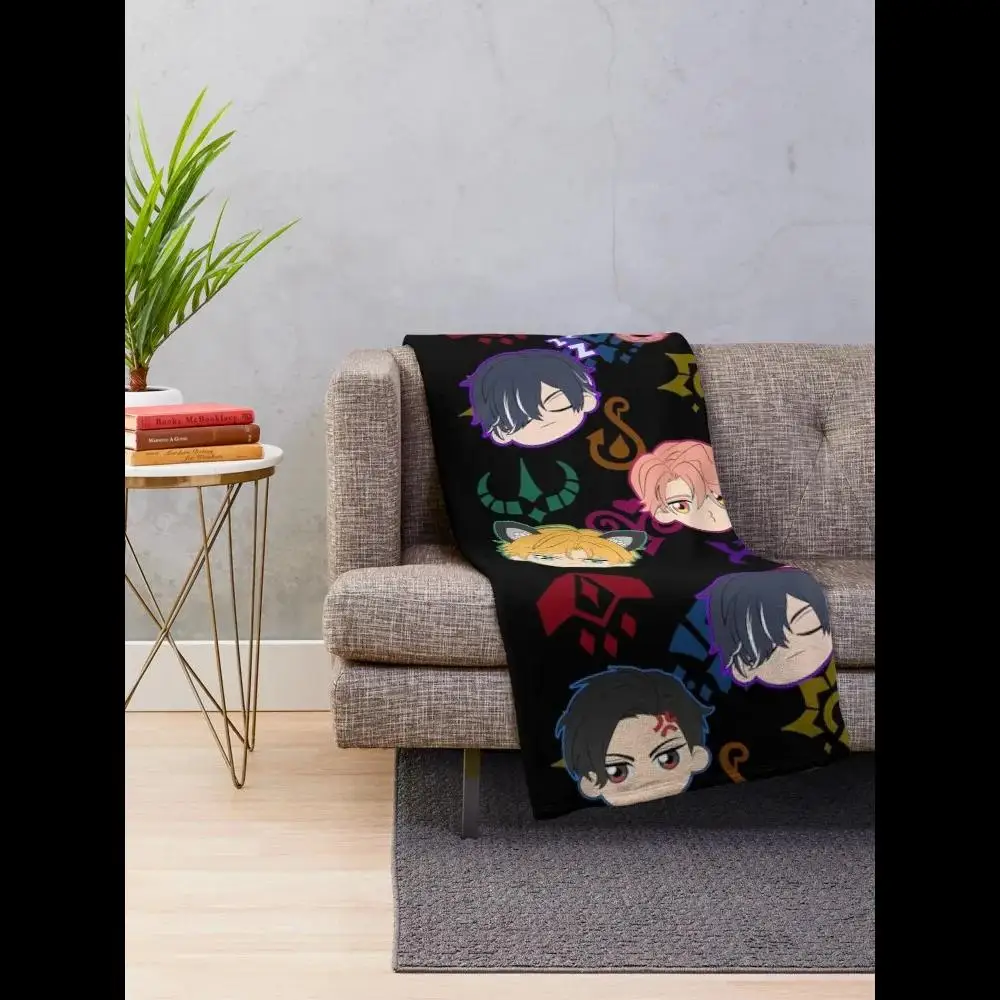 

Obey Me Demon Brothers Pattern Throw Blanket Soft Cozy Plaid Design for Home Decor Living Room or Bedroom Comfort