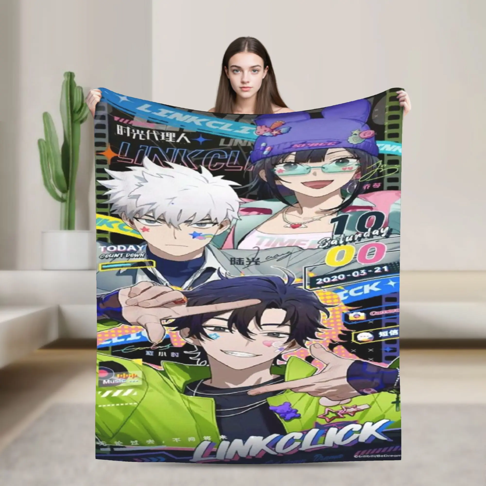 Link Click Anime Blanket Ultra Soft  Throw Blankets for Sofa 50x60 Inch Multi-size Rug Piece