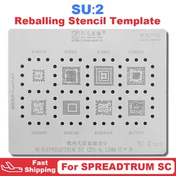 SU2 CPU BGA Reballing Stencil Template For SPREADTRUM SC6500D SC6533G SC6531DA SC7731E SC6531E SC9850 SC6820 SC9820A Chip Parts