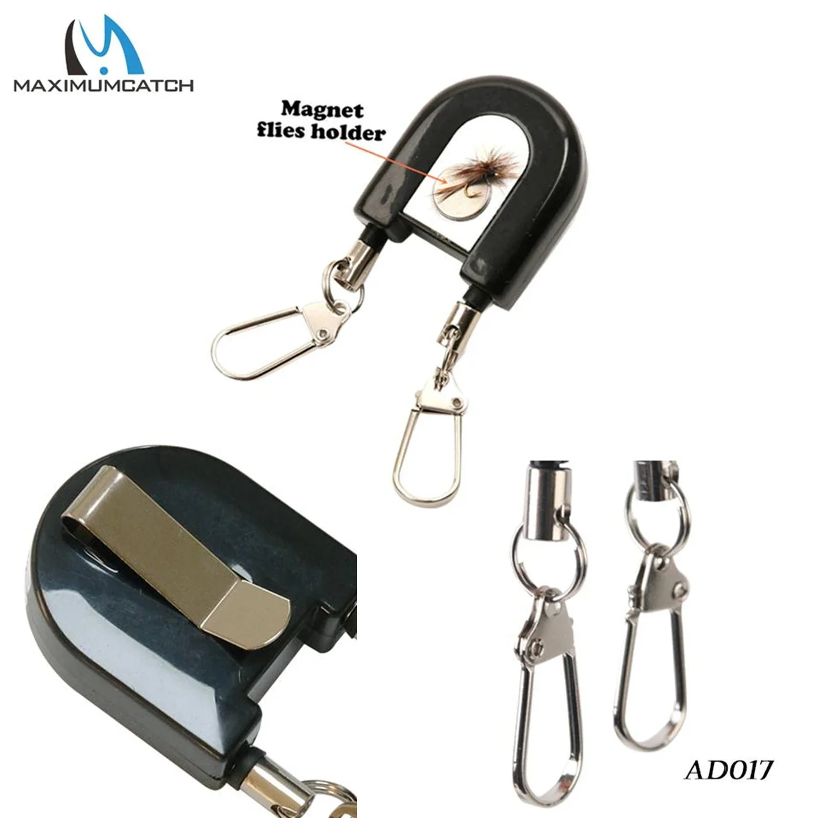 MAXCATCH Fliegenfischen Zinger Retractor Retractable Reel Badge Holder Steel Cord Recoil Stopper Extractor Tool Holder – Detail 14