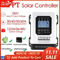 12V 24V 36V 48V Auto 60A 50A 40A 30A MPPT Solar Charge Controller PV Regulator Max 180VDC For Lifepo4 Lithium GEL Battery