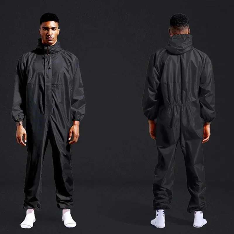 

Overalls Hooded Reflective Rain Coveralls Work Clothing poncho men Dust-proof Paint Spray Workwear Safety Suits rainsuit