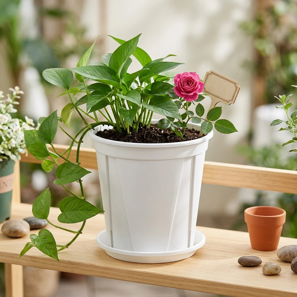 Plastic Green Plant Flower Pot Resin Gallon Pot Garden Balcony Planting Flower Pot Root Control Breathable Seedling Planters