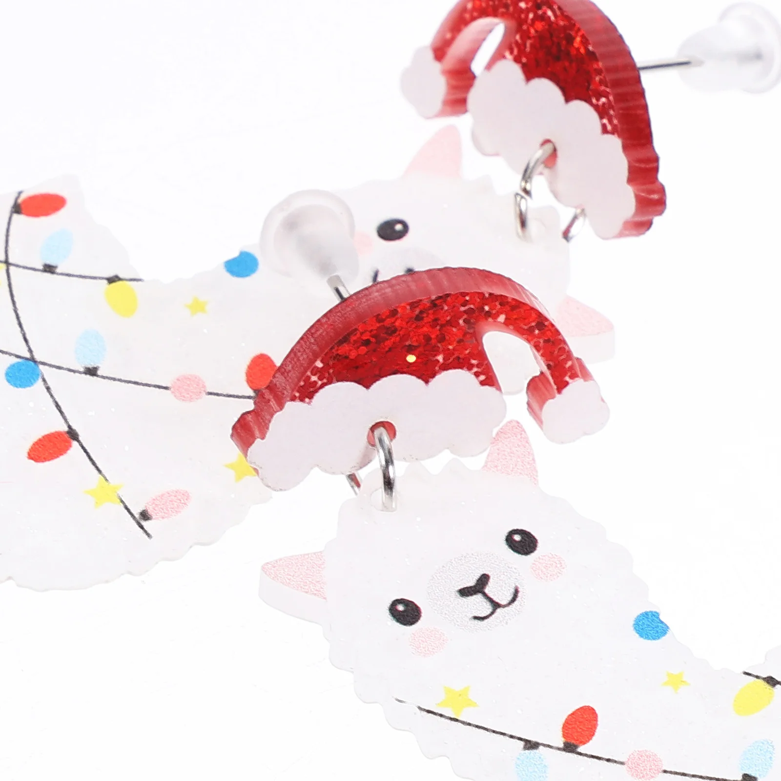 

4Pairs Women Dangle Earrings Christmas Theme Skin-Safe Charming Drop Ear Jewelry for Festival Party Daily Wear Trendy Gift