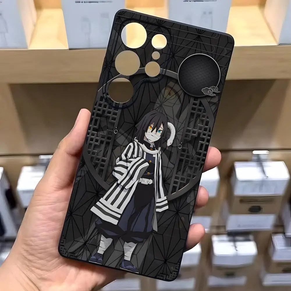 鬼滅の刃 伊黒小芭内 スマホケース Samsung A16 A26 A36 A56 A15 A25 A35 A55 A34 A24 A54 A23 A53対応 ブラック ソフトシェル