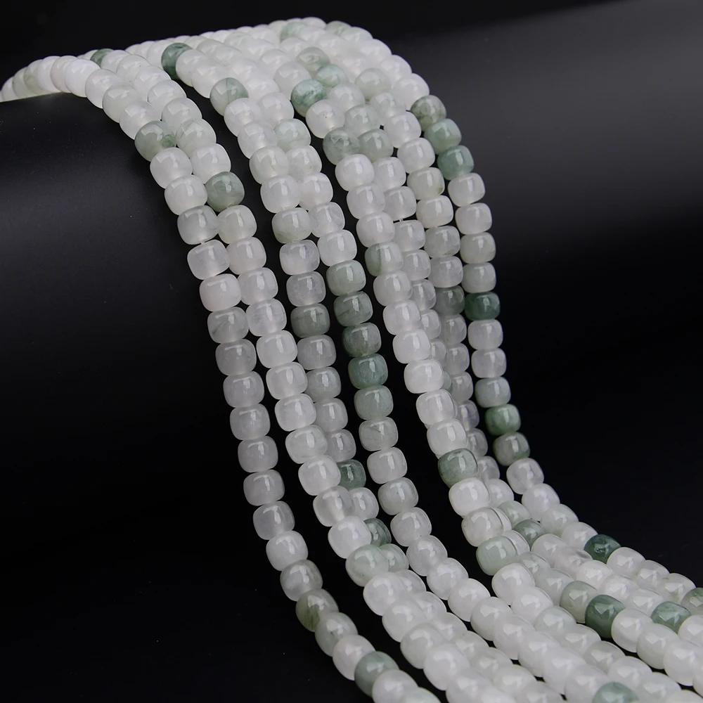 

APDGG 6.5x8mm 5 Strands Natural Light Green Quartzite Jade Abacus Shape Loose Beads 14.7'' Jewelry DIY