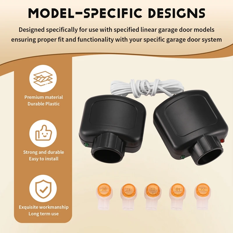 Garage Door Safety Sensor For Linear Garage Doors HAE00002 LSO50 LDO33 LDO50 - Complete Single Door Kit