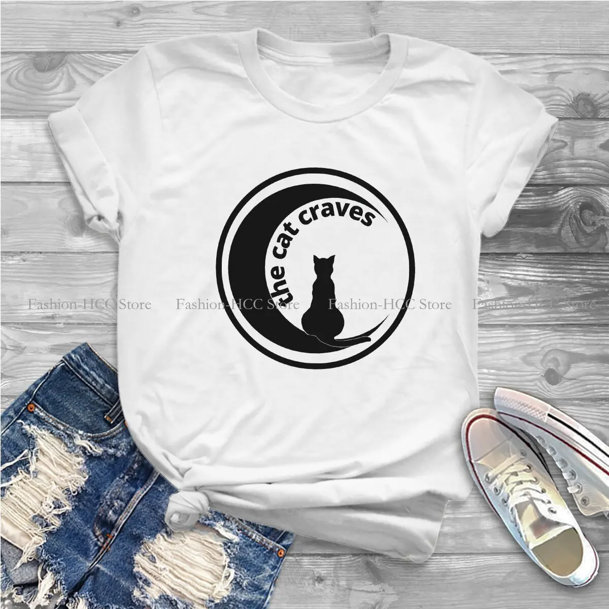 The Cat Craves Combat Fashion Polyester TShirts Murder Mitten Kitten Female Graphic Streetwear T Shirt O Neck