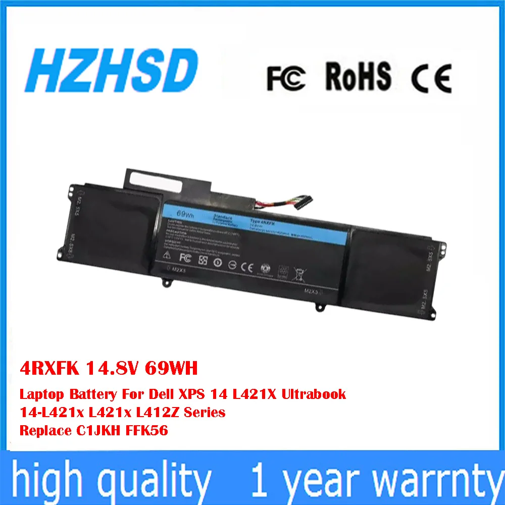 

4RXFK 14.8V 69WH Laptop Battery For Dell XPS 14 L421X Ultrabook 14-L421x L421x L412Z Series Replace C1JKH FFK56