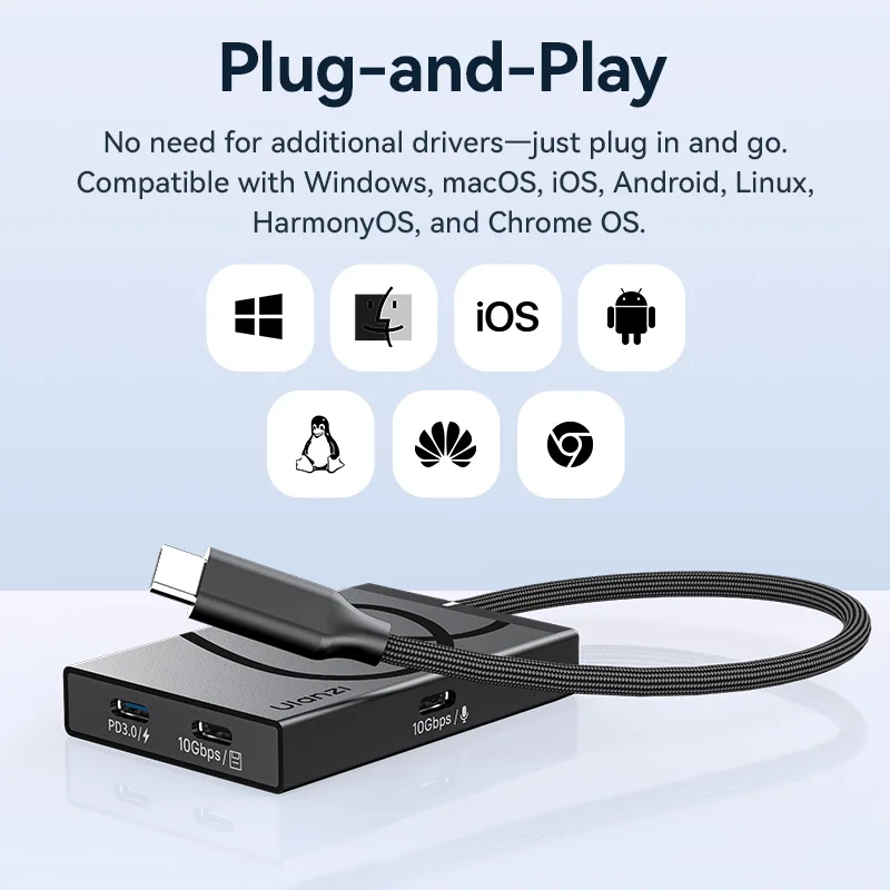 Ulanzi-HDMIメディアハブ,マルチポートアダプター,Type-C for iPhone 1/4,15, Android,USB-C "ネジ,h1,デュアル3.2,,4k