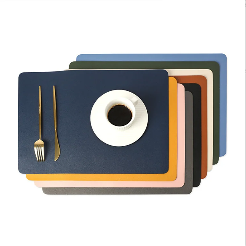 

Rectangle Dining Table PU Non-Slip Washable Table Mats Pad Placemats 1PCS Faux Leather Place Meal Mats Placemats 30*45CM
