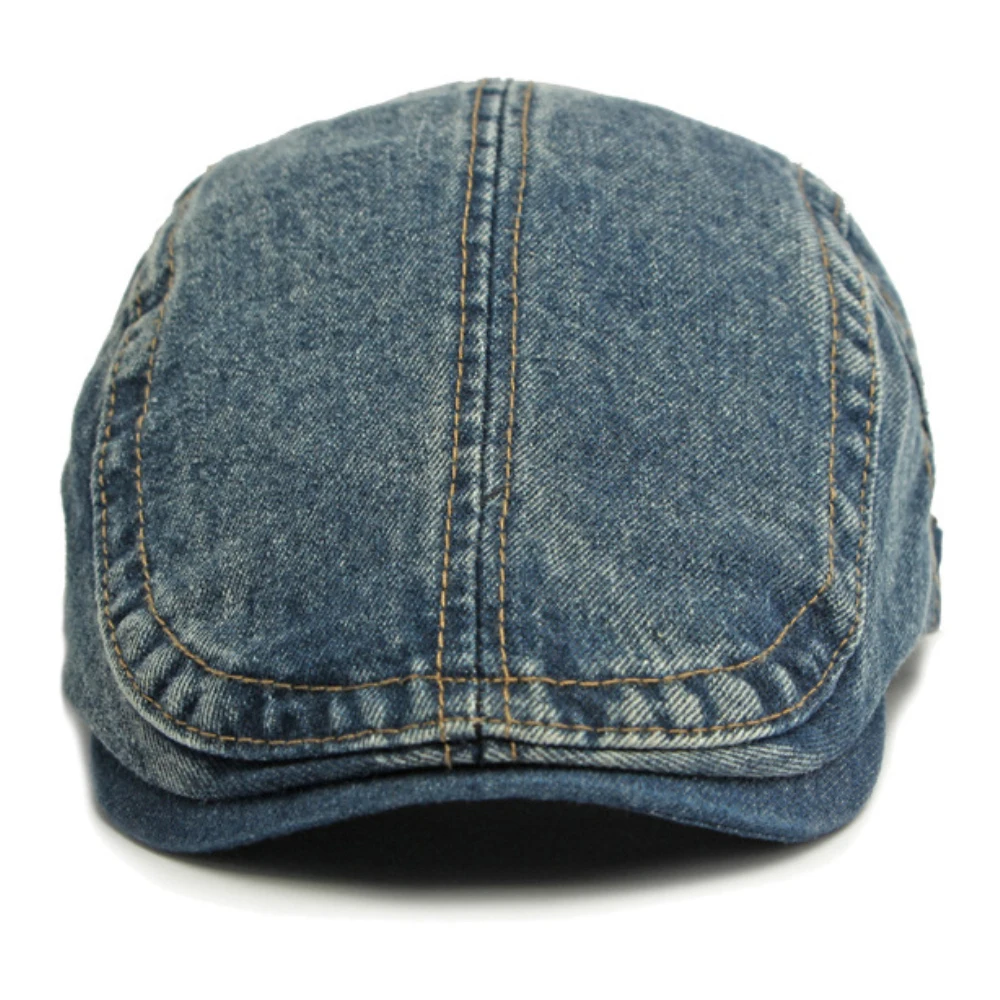 

HT4436 Mens Berets Women Spring Summer Autumn Denim Beret Cap Vintage Artist Painter Beret Hat Male Female Adjustable Flat Caps