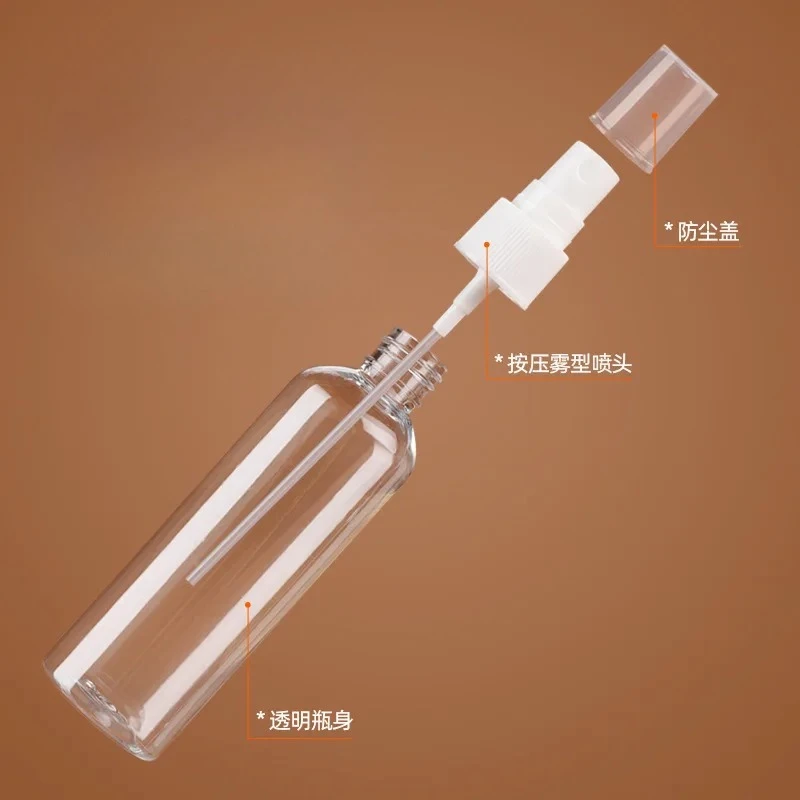 

Refillable 10-250ml Clear PET Plastic Portable Spray Bottle Empty Container Separate Press Mist Spray Bottle Extremely Fine Mist