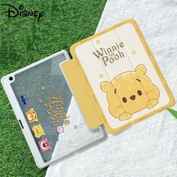 Disney Stitch Lotso Winnie Tablet Case for iPad Air 1 2 3 Mini 6 iPad 2022 11inch Cartoon Acrylic Three-fold Protective Cover