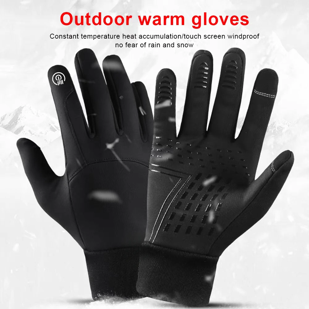 Gants coupe-vent imperméables pour hommes et femmes, écran tactile, sports de plein air, chaud, thermique, sourire, course à pied, ski, automne, hiver