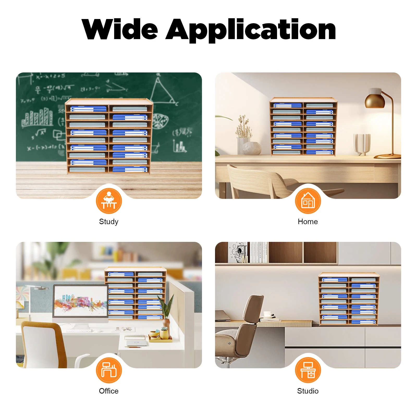 Paper Letter Tray 18 Grids Paper Mail Sorting Tray Desk Document File Folder Organiser A4 Paper Sorter for School Home Office