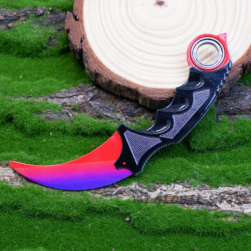 18cm GO Game karambi Peripheral Claw Knife weapons model Outdoor Training Knifes Unsharpened Cosplay Ornaments Gifts for Boys
