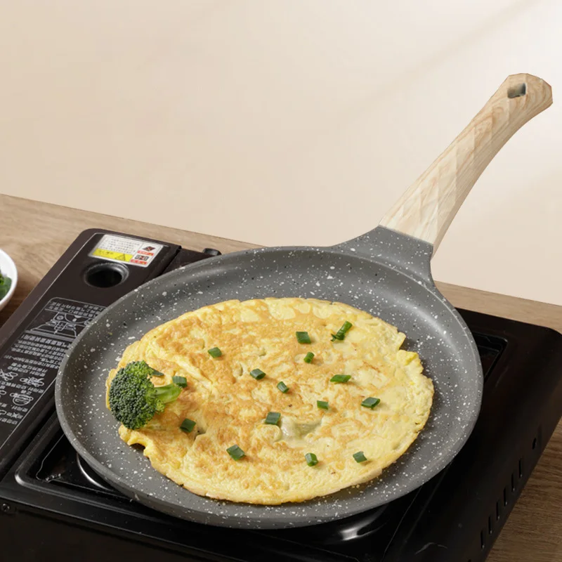 

Non-Stick Frying Pan, Thickened Steak Pancake Omelette, Breakfast Maker with Anti-Scalding Handle for All Stove, 6 ", 8", 10"