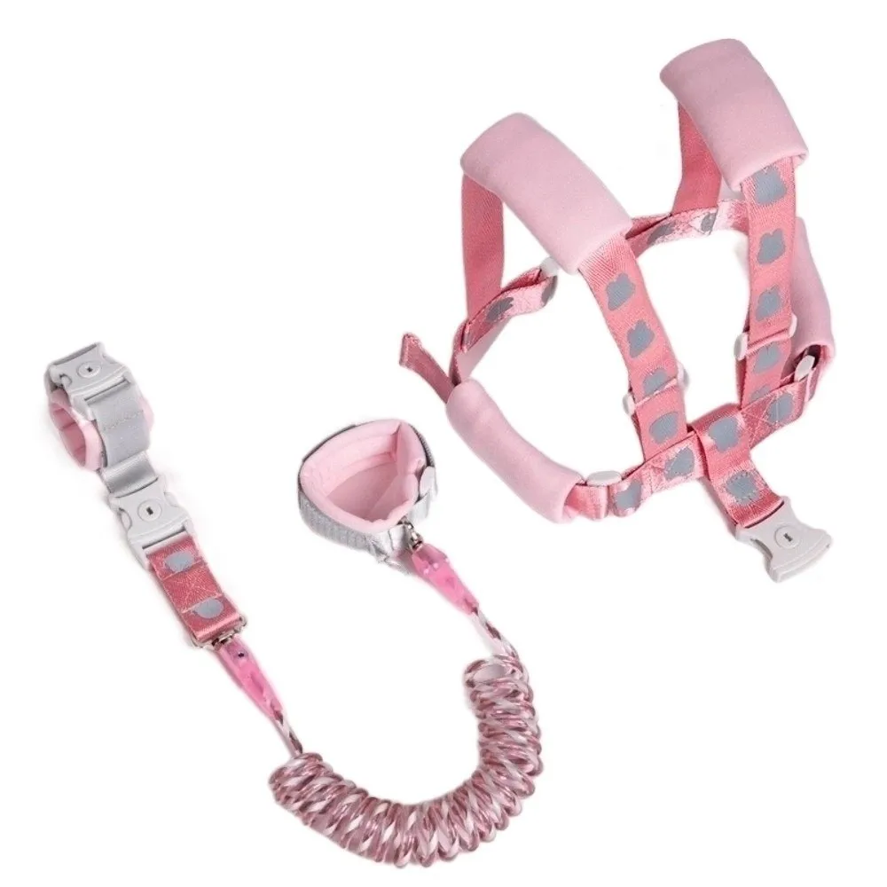 Reflective Child Anti Lost Wrist Link 2in1 1.5/2/2.5m Baby Loss Prevention Belt with Spring Rope Soft Toddler Harness Leashes
