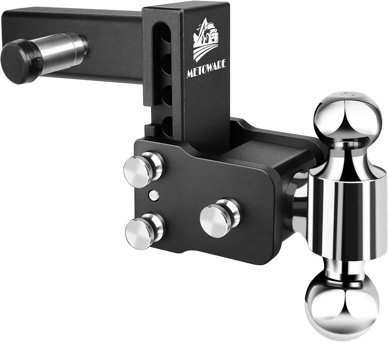 

Adjustable 2' Trailer Hitch with 4' Drop/Rise, 12,500 LBS GTW, Dual Ball & Lock