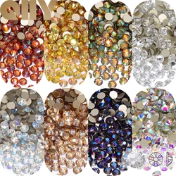QIIY SS4-SS30 Crystal FlatBack Non Hotfix Glitter Rhinestone For Bags Nails Art Fabric Garment Decoration DIY