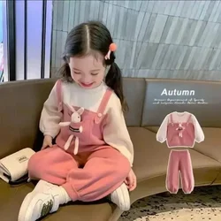 Girls Clothes Set  Long Sleeve Rabbit Children Casual Costumes Cute Korean Spring Autumn Tops+Pants  Baby Girls Clothes Outfits