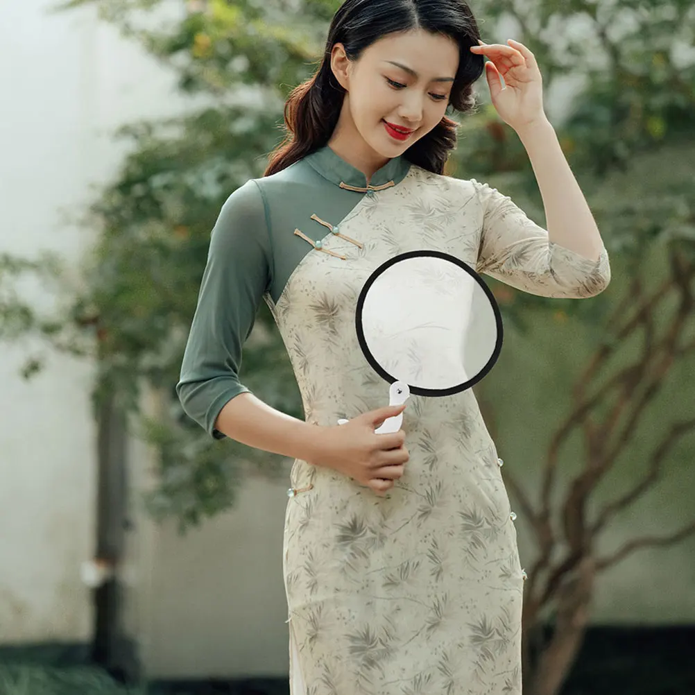 

6pcs Folding Fan Foldable Round Handheld Portable Lightweight Wedding Party Supplies Outdoor Home Use Circular Fan for Travel