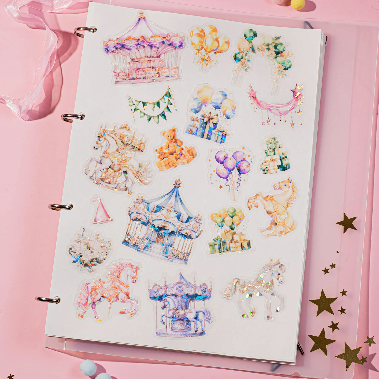 20 jogos/lote kawaii papelaria adesivos fantasia parque de diversões lixo diário adesivos planejador decorativo scrapbooking suprimentos