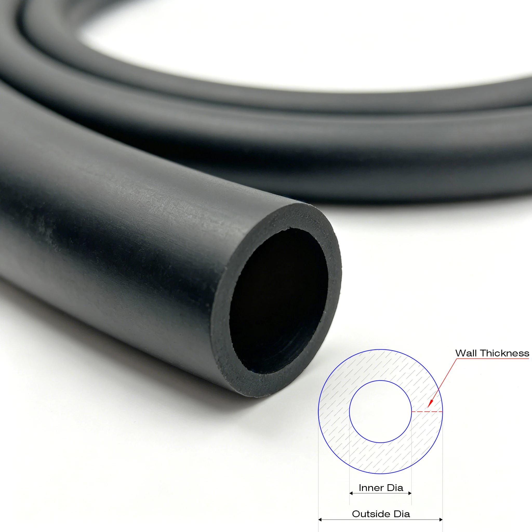  NBR Fuel Line Rubber Hose  ID 2mm~25mm Black Smooth Nitrile Rubber Hose Delivery Pipe Carburetor Hose for Car/Motorcycle