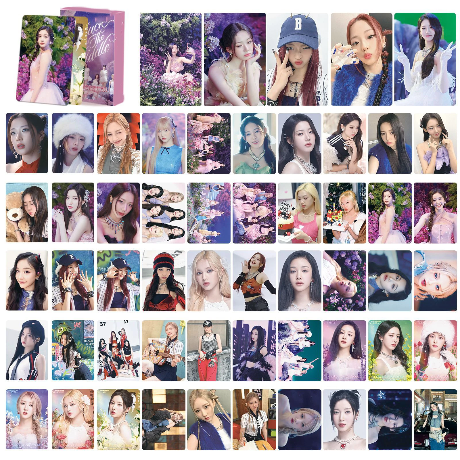 55PCS BABYMONSTER AHYEON Personal PhotoCards SHEESH Album LOMO Cards KPOP Fans Collection Gifts Star Surrounding