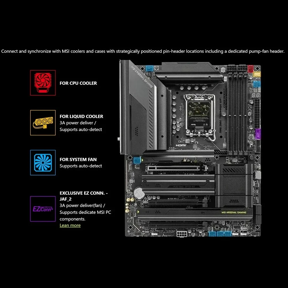 اللوحة الأم للألعاب MAG Z890 Tomahawk WiFi (يدعم معالجات Core Ultra Series 2، LGA 1851، DDR5، ATX)