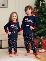 New Merry Christmas Print Mom Daughter Dad Son Matching Pajamas Set 2 Pieces Suit Soft Loose Loungewear Xmas Family Look Pyjamas 3